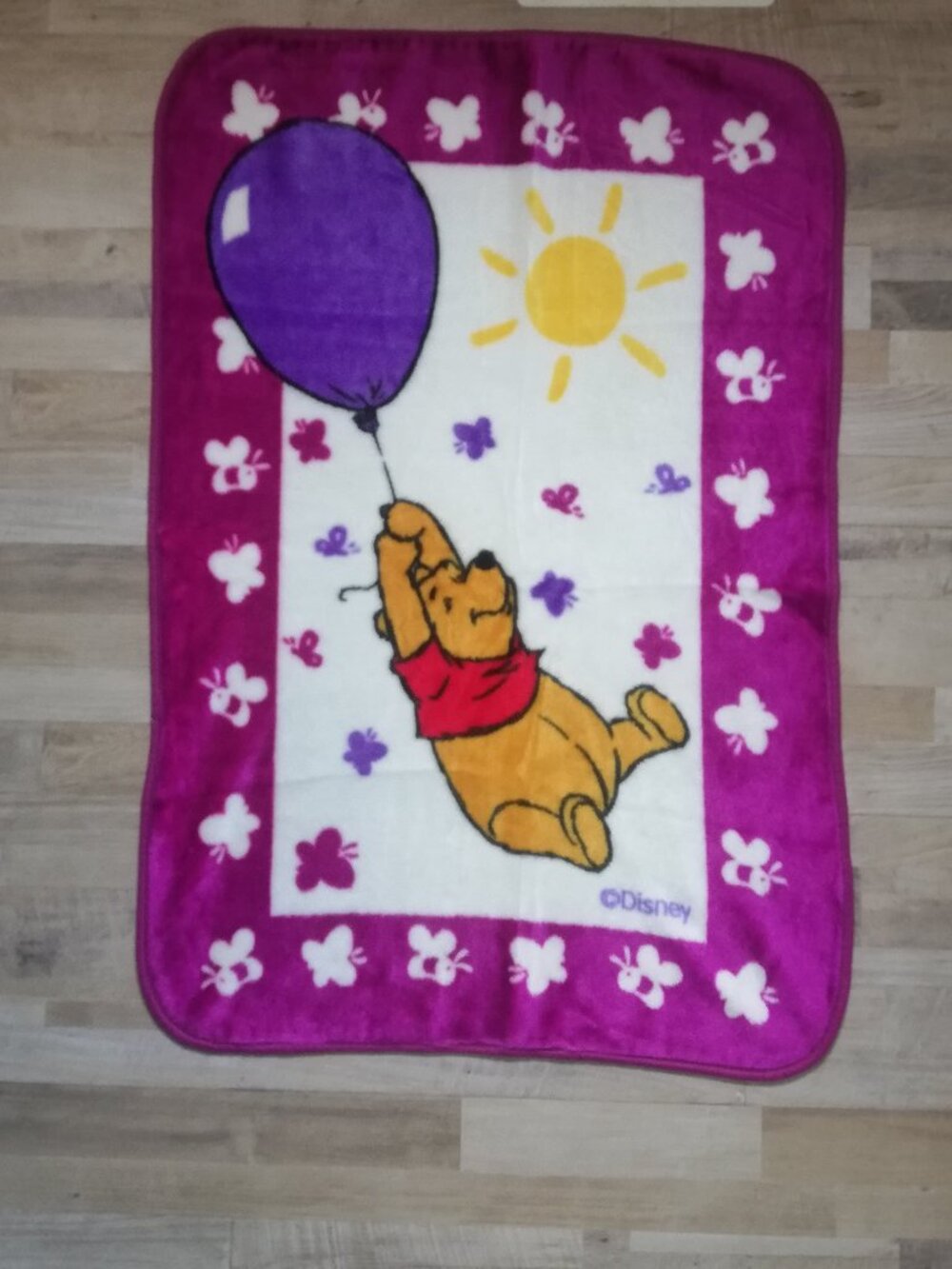 Vintage Disney Winnie the Pooh Fleece Baby Blanket – Excellent Condition